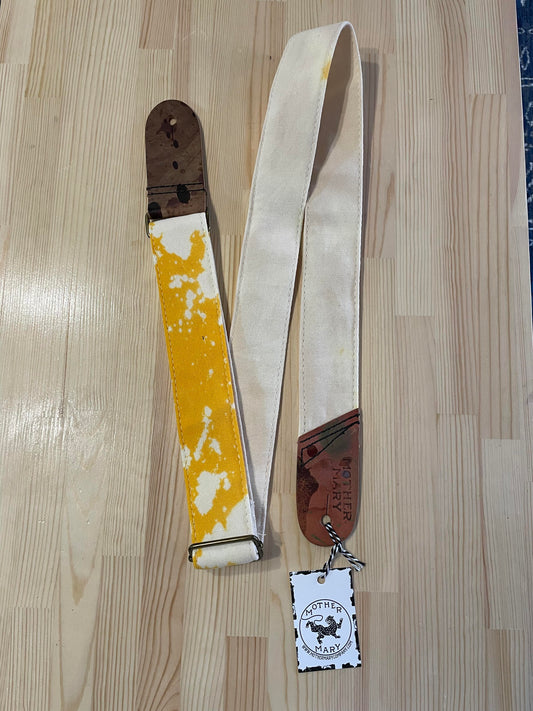 Mother Mary Company Yellow Bleached Guitar Strap